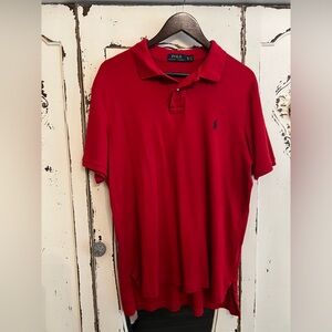 Ralph Lauren Red Polo Shirt Classic Soft Cotton Style